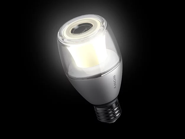 The LSPX-100E26J LED light bulb speaker consumes 9 W of power in total