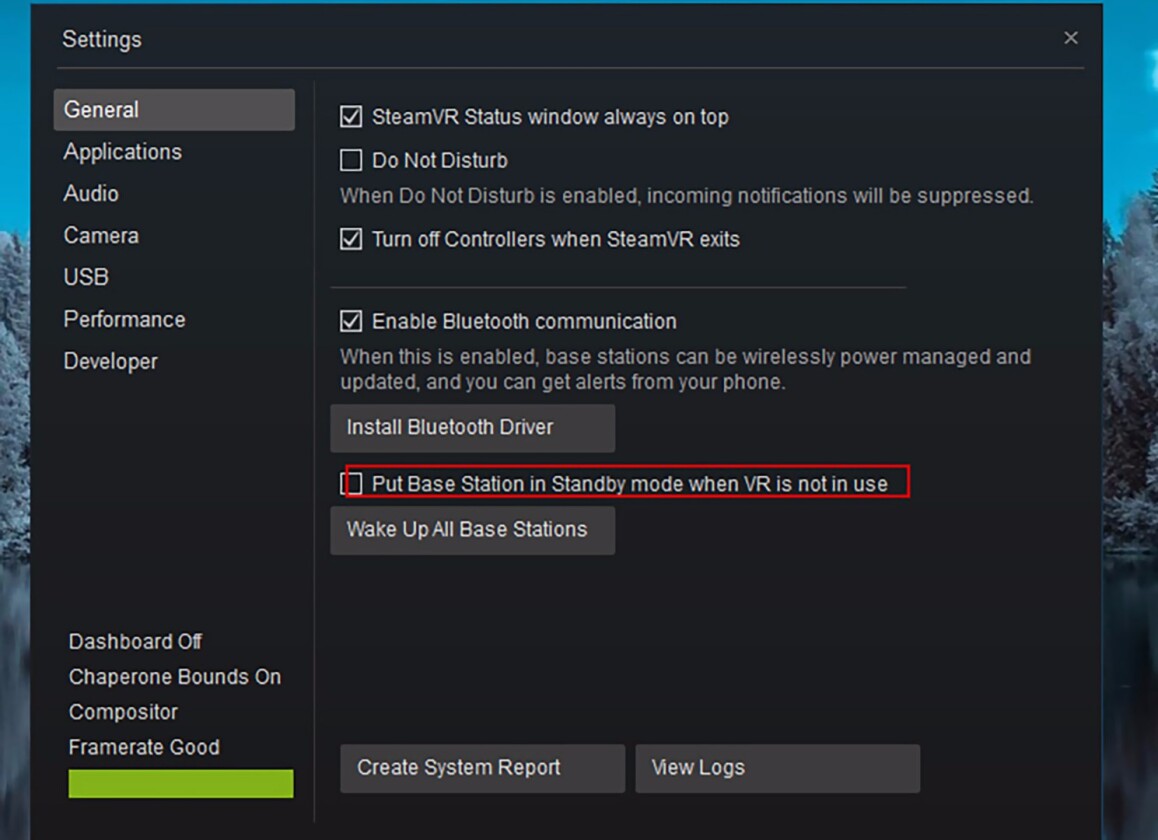 This setting makes your base stations automatically power down