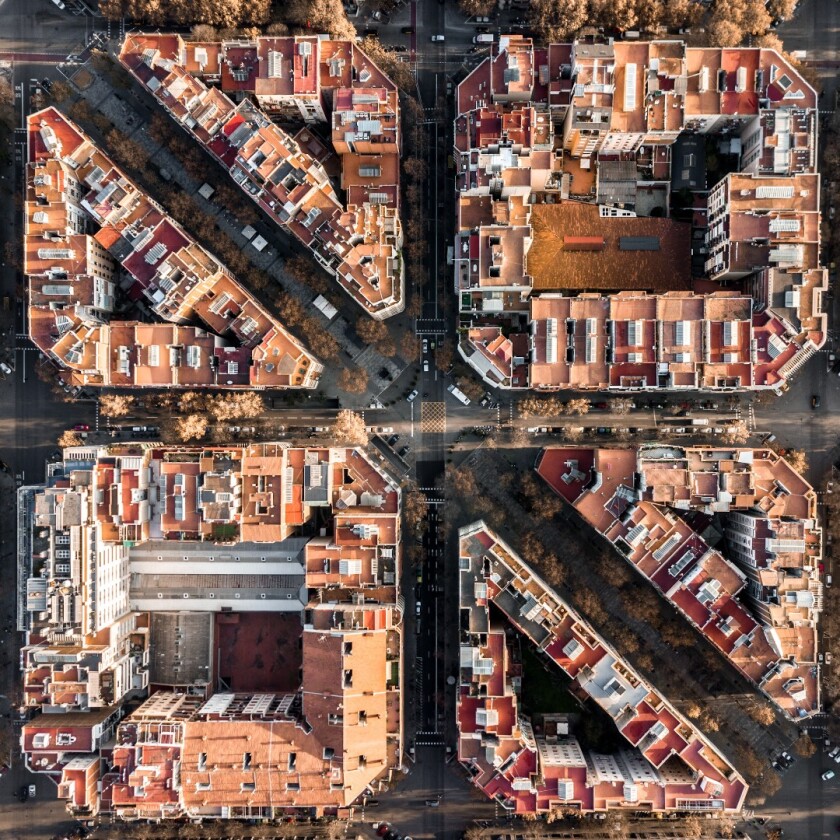 Neat geometry from above in Barcelona