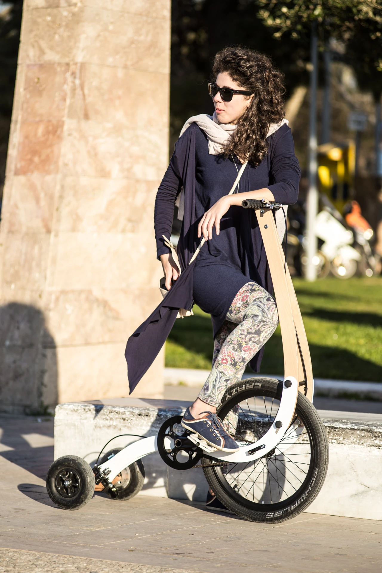 Like its predecessor, the Halfbike II keeps the rider in a standing position, with their pedaling motion driving the front wheel