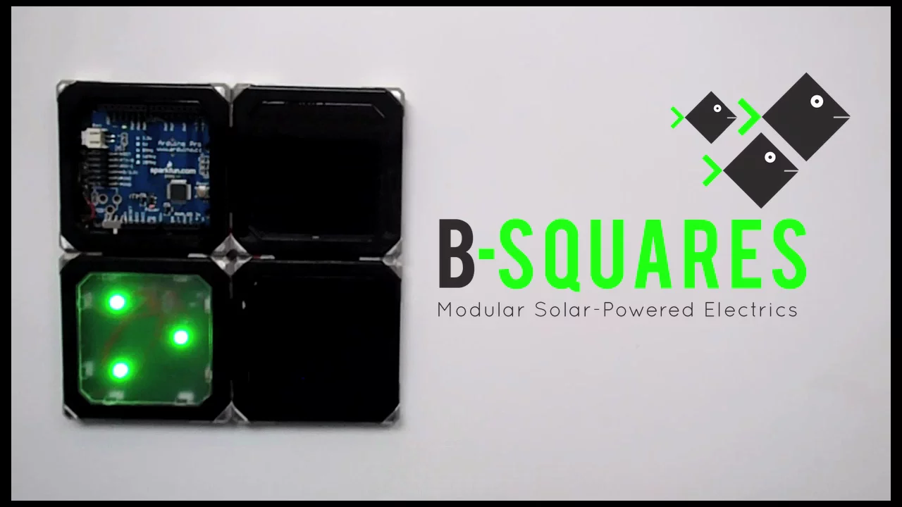 B-Squares are flat electronic modules that can be joined together in different configurations, to create different devices