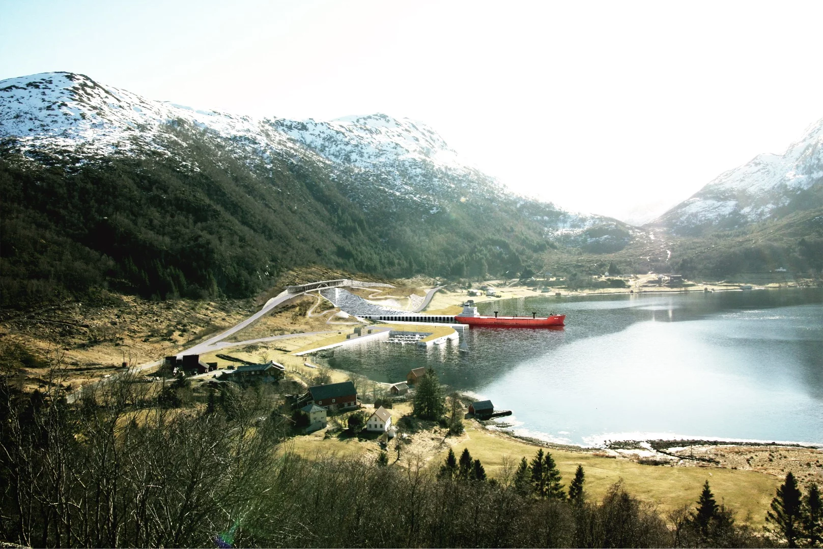 High-profile architecture firm Snøhetta is handling the design of the Stad Ship Tunnel's entrances