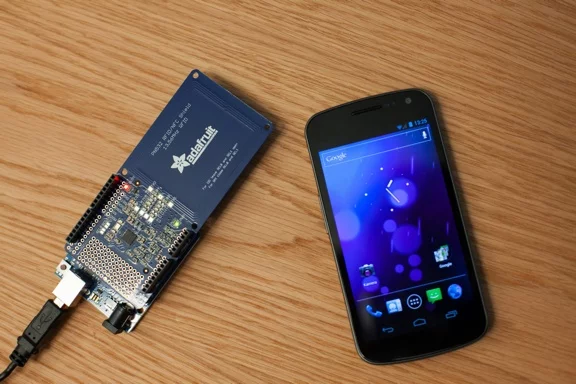 At the heart of the Digital Gum Machine is an Adafruit NFC shield running on some tweaked Adafruit NFC code