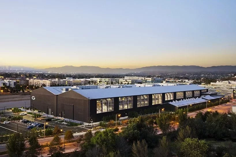 The Google Spruce Goose Hangar is arranged either side of the 750 ft (228 m)-long wooden hangar's central spine