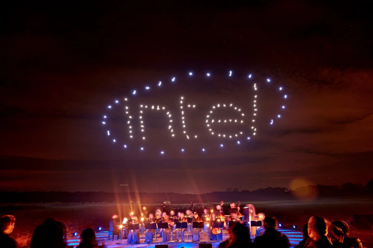 Intel's grand vision was to light up the night sky with a record-setting squadron of quadcopters in synchronized flight