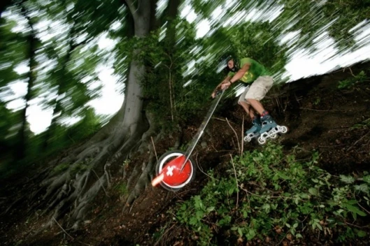 Cross-country rollerblading