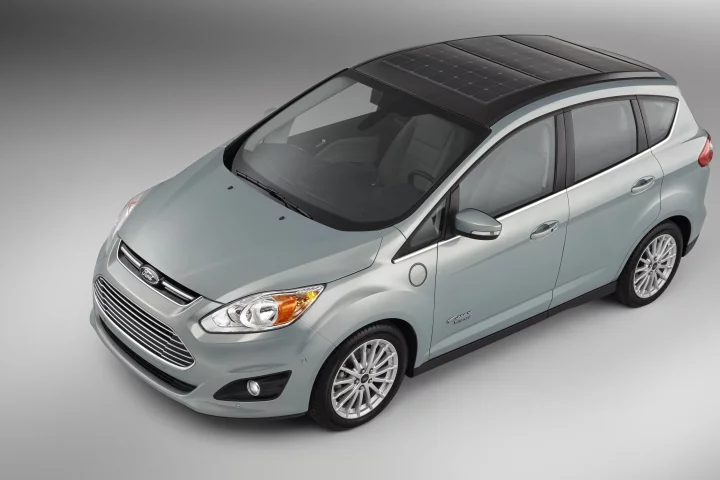 The C-Max Solar Energi Concept uses solar panels on its top for charging