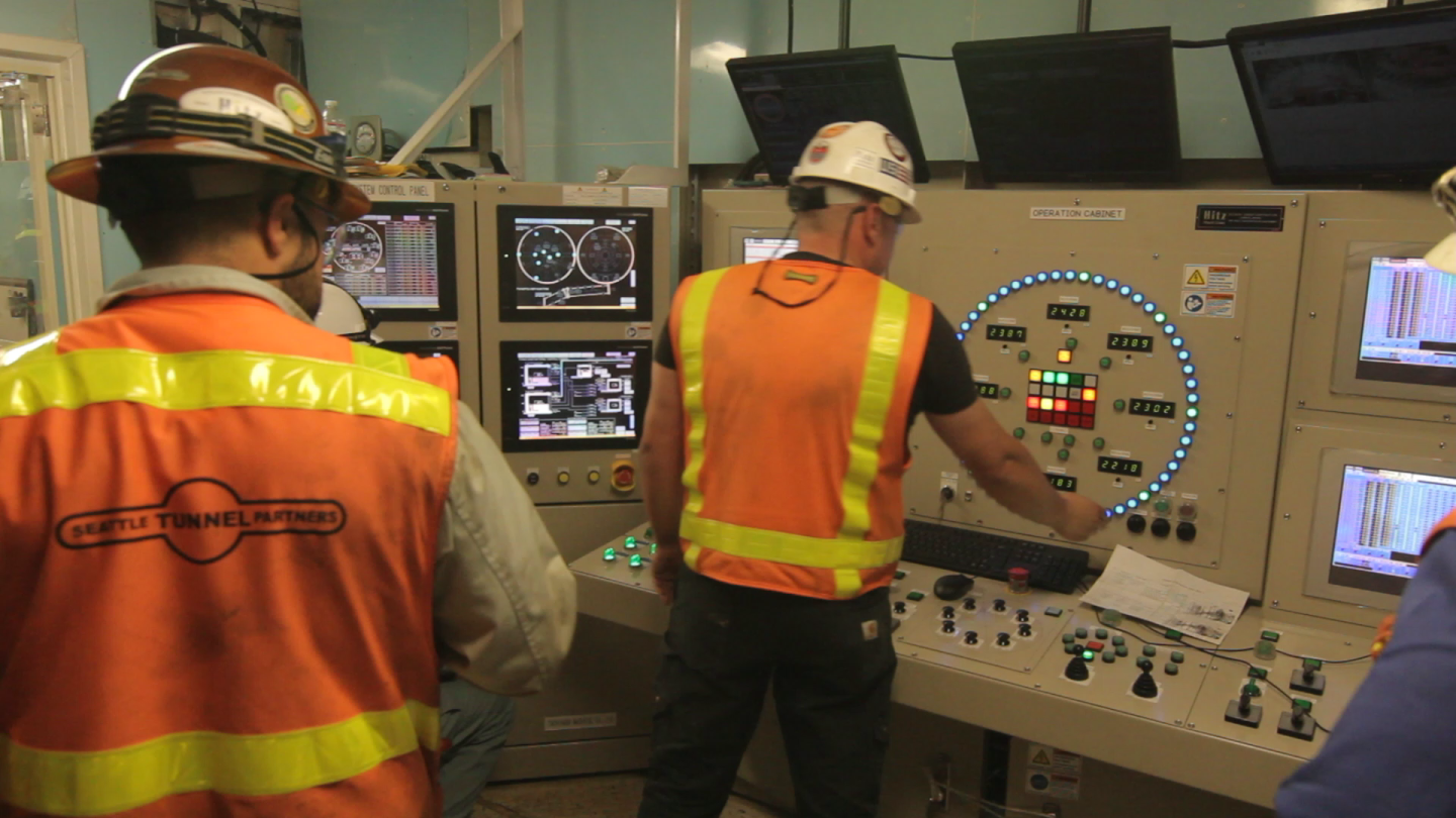 Inside Bertha's control room inside the machine