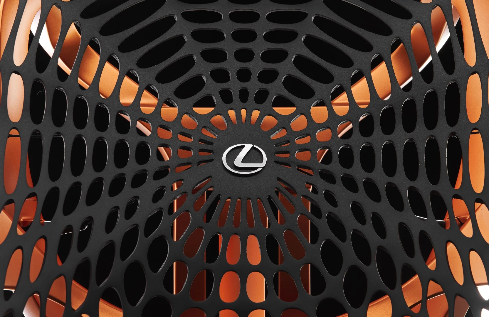 The back rest is both made from synthetic spider silk material and inspired in form by the spider web