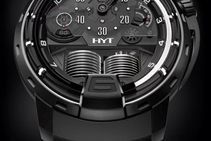 The HYT H1 Ghost uses a liquid-filled capillary tube instead of hands for the retrograde complication