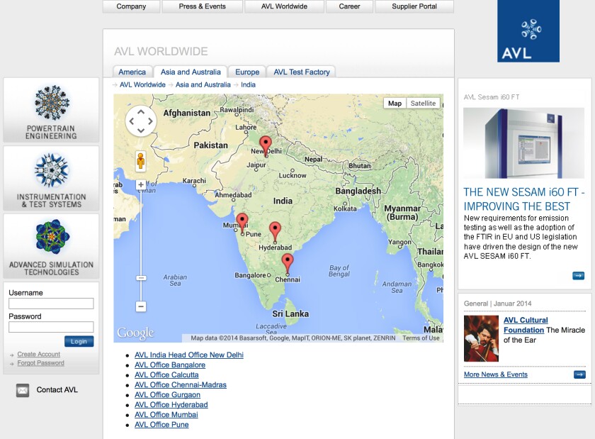 AVL offices and facilities are already well positioned in India