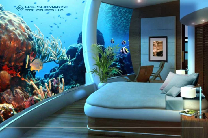 Artist's impression of ground floor master bedroom with panoramic ocean view (Image: US Submarine Structures)