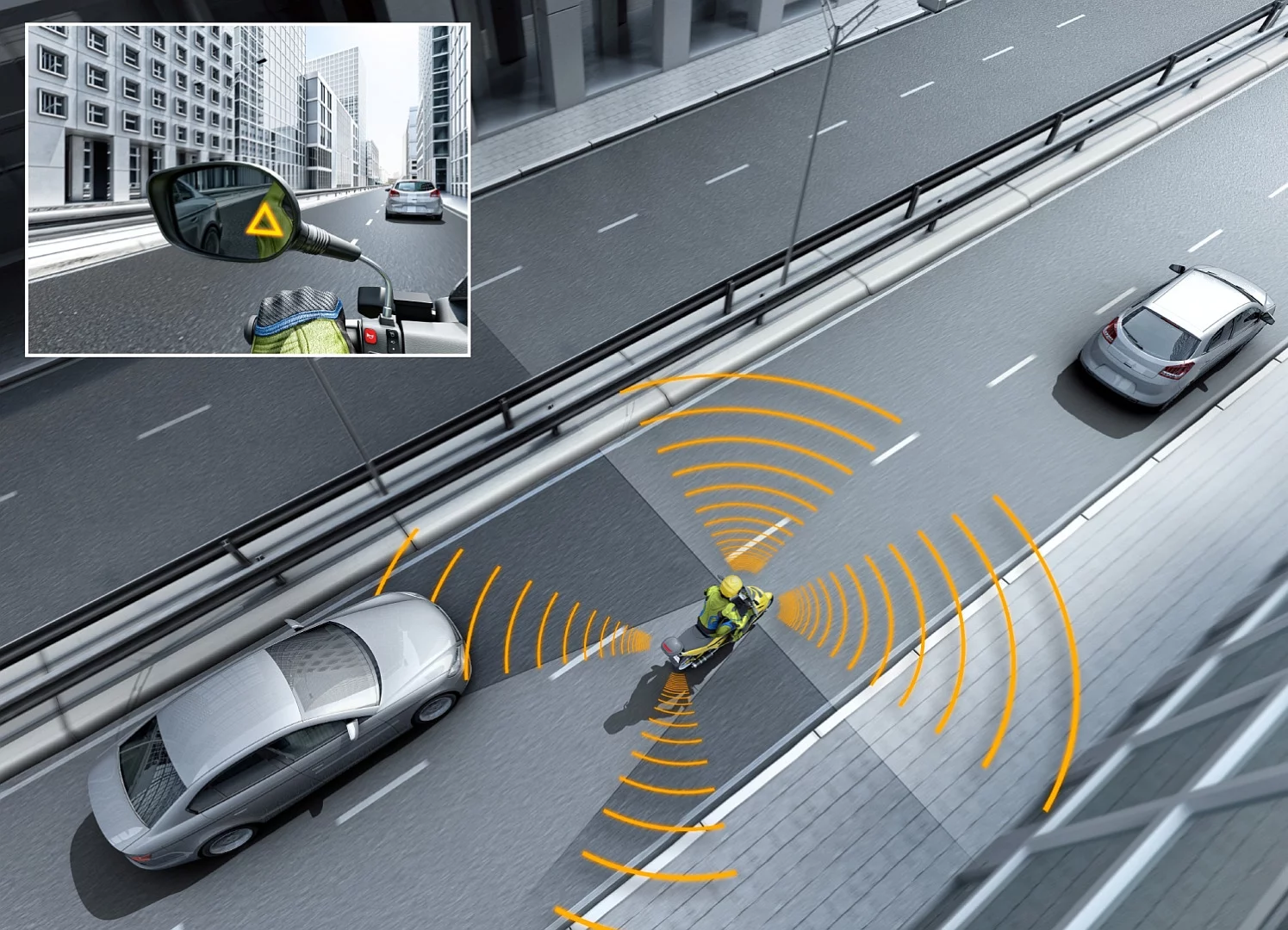Bosch's Side View Assist system monitors neighboring lanes for oncoming trafiic