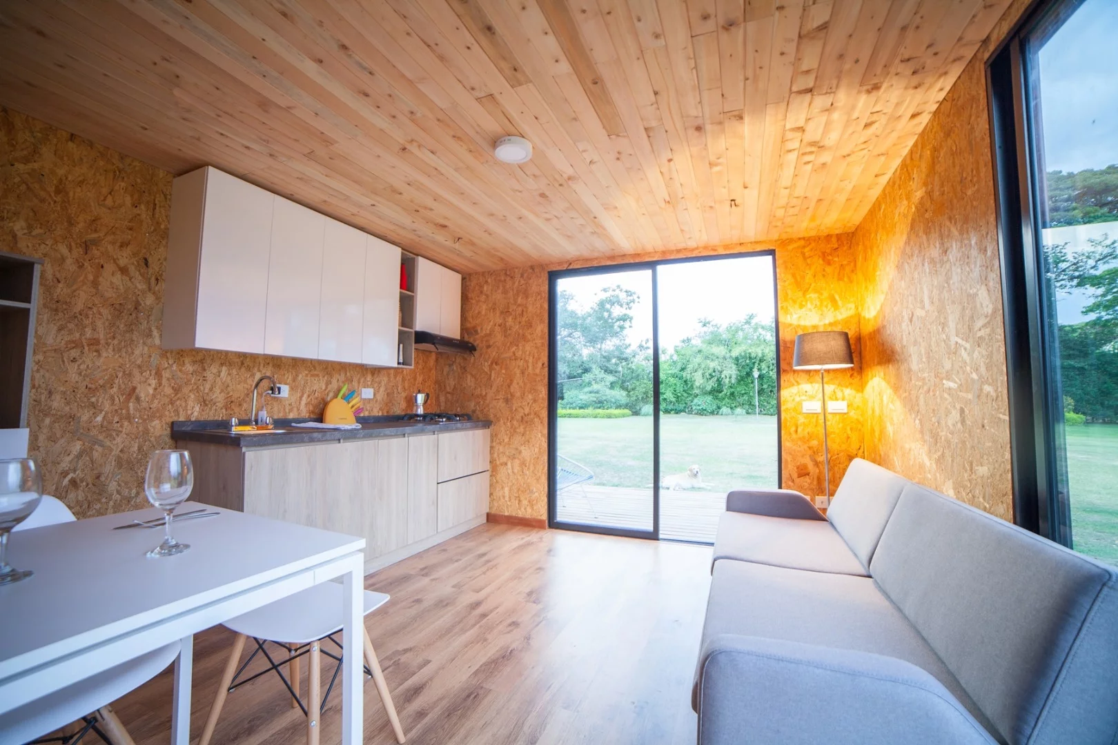 The VIMOB has a kitchen and living area