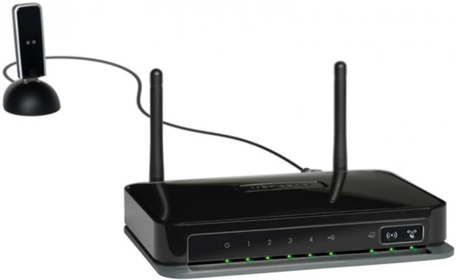 The Netgear Wireless-N router with DSL modem - DGN2200M