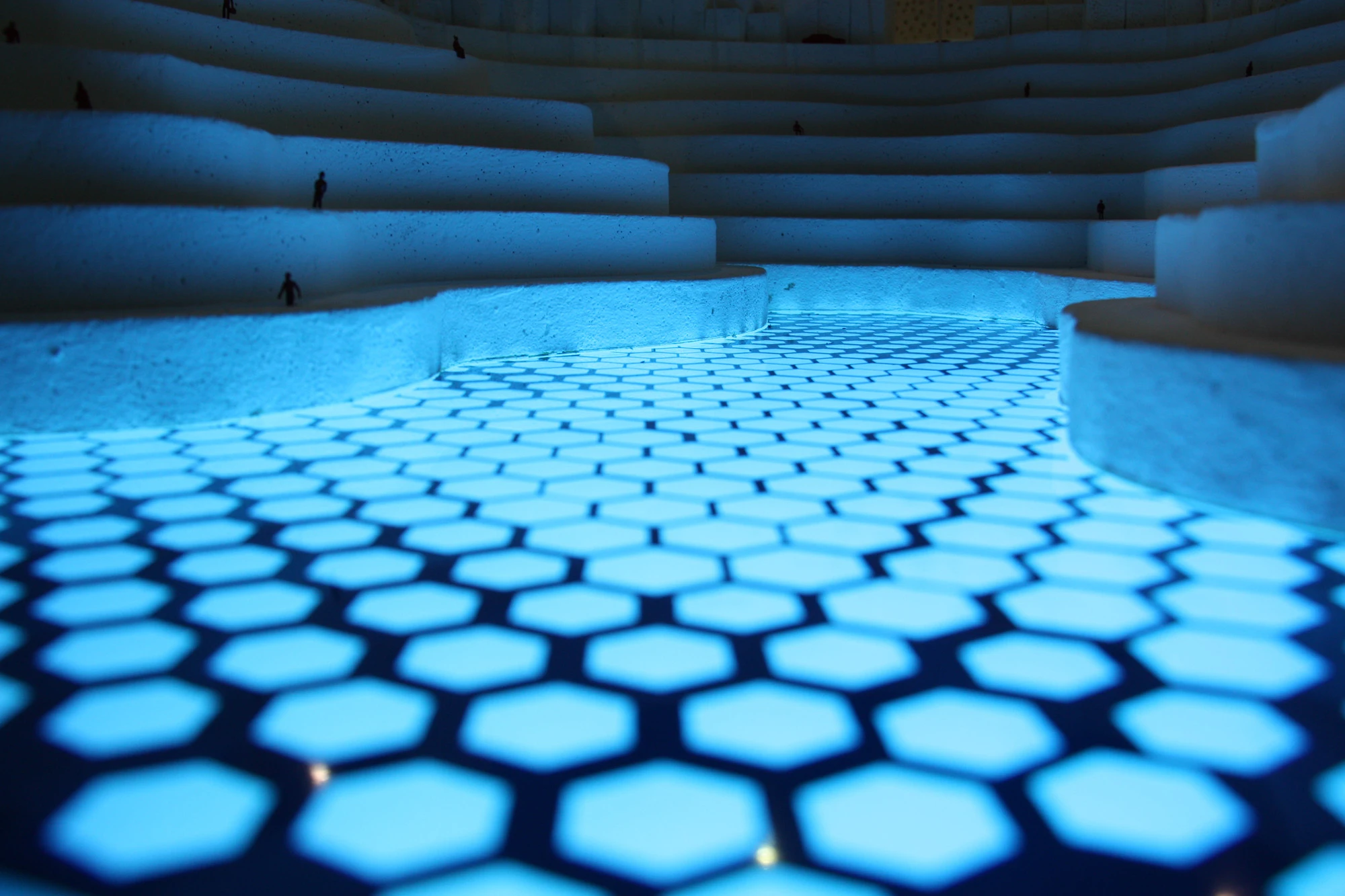 The relative depth of the reservoirs is clear in Shma's physical model of the conceptual Ayutthaya of the future on display at Architect Expo 2012
