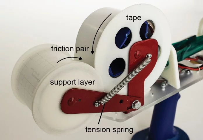 Commercially-available, inexpensive plastic tape is used to form rigid tubes