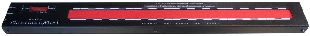 The ContinuuMini is essentially a smaller, more portable version of Haken Audio's Continuum Figerboard