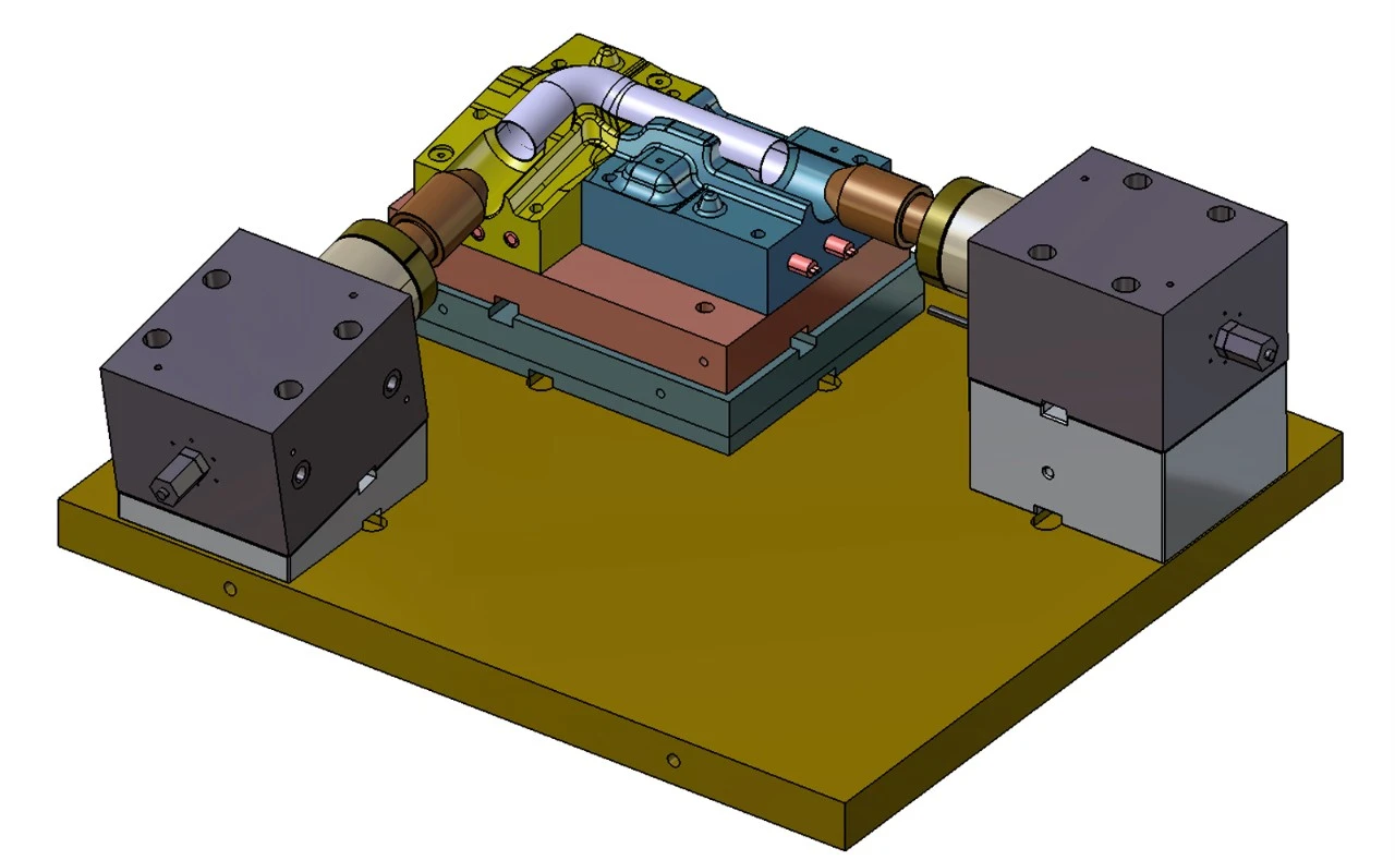 Schematic of titanium pipes being formed
