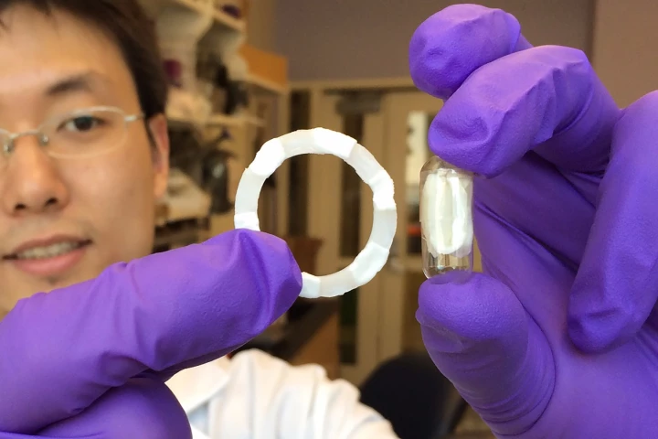 The researchers fabricated several prototypes using the new material, including a ring-shaped device