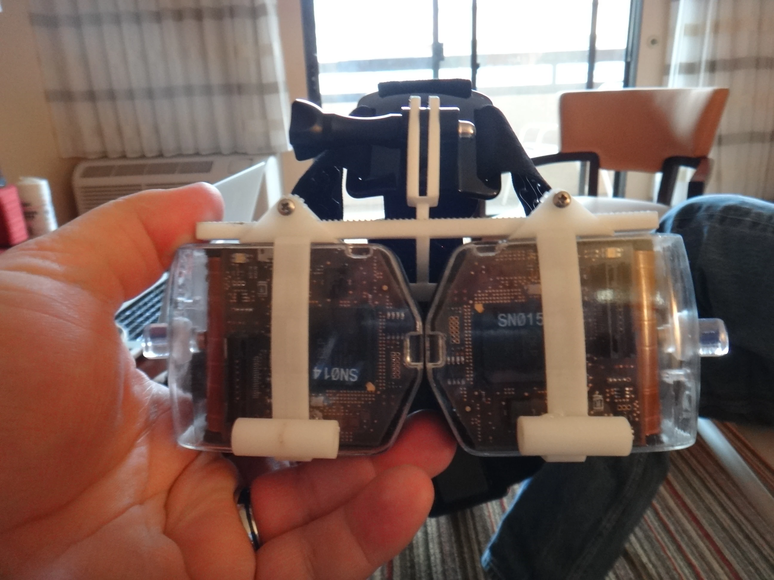 The team originally started out with a proof-of-concept prototype that was about the size of a tabletop, but were able to shrink it down in less than a year to a retinal display fitted into a simple set of glasses