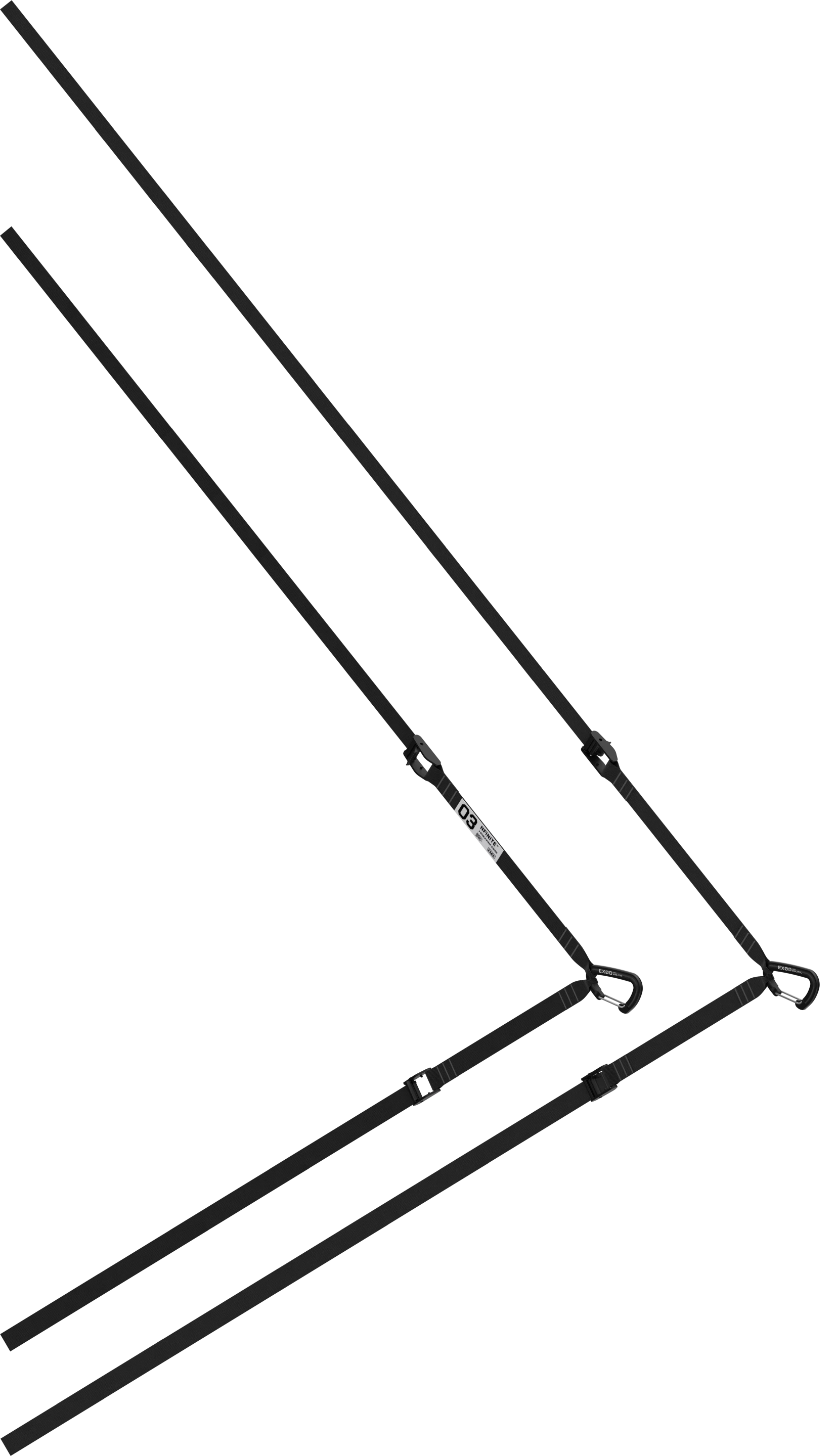 Exod's carabiner straps hook to the stretcher bars when hanging the Monolith