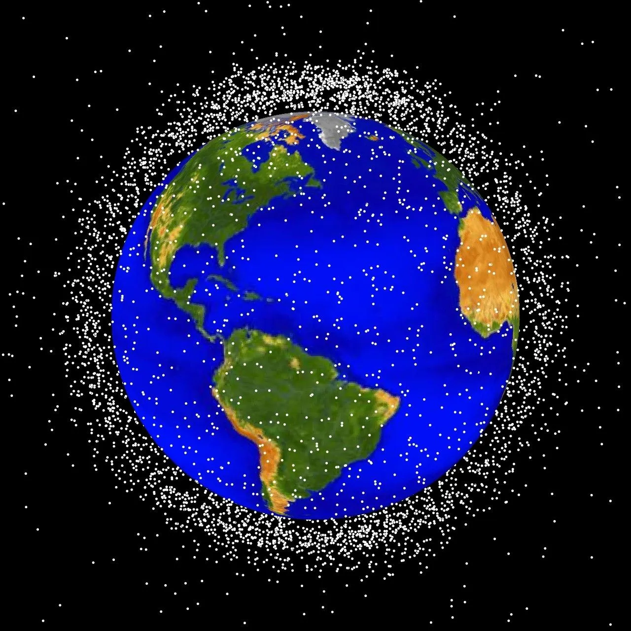 A rendering of the debris cloud surrounding the earth (Image: NASA)