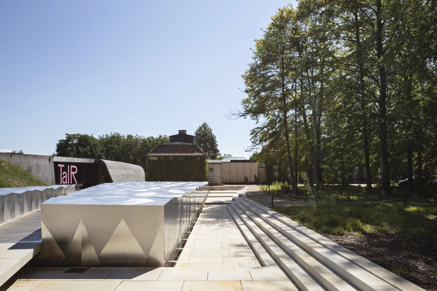 Part of the Ordrupgaard Museum's new underground extension is visible in the gardens
