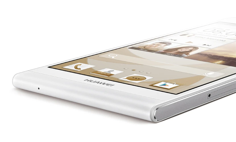 The Huawei Ascend P6 in white