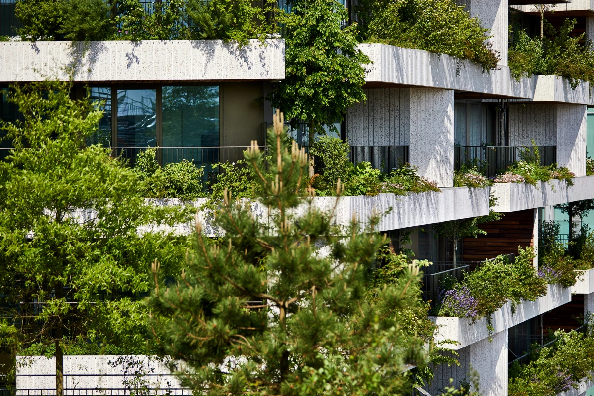 The Wonderwoods Vertical Forest's greenery is equivalent to the vegetation of 1 hectare (almost 2.5 acres) of forest, says designer Stefano Boeri Architetti