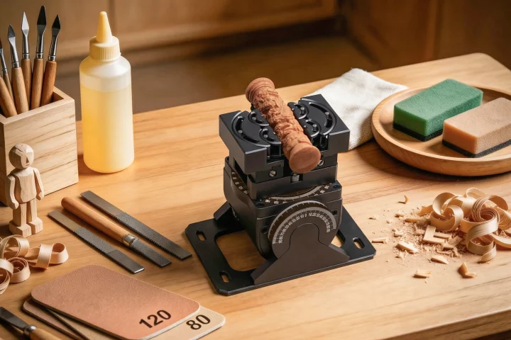 The AxiGlide dual-axis vise is presently on Kickstarter