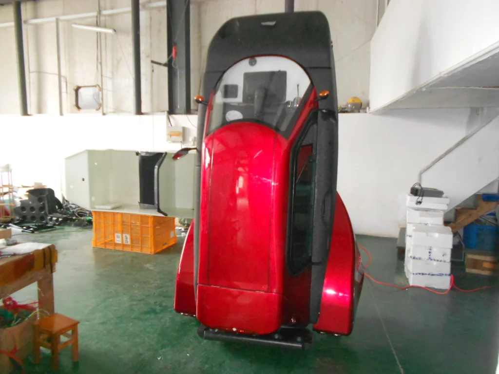 One of the first batch of pilot production Spira4us demonstrates its unique ability to park upright as a space saver