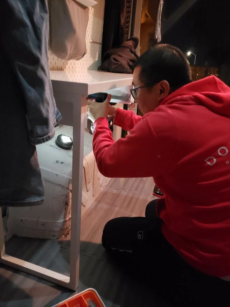 The couple stuck to a tight furnishing budget of just $1,000, by predominantly fitting out the camper with products sourced from IKEA