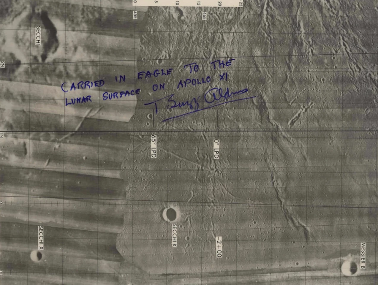 Chart used by Buzz Aldrin during the lunar landing of Apollo 11