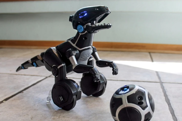 MiPosaur is a dino bot on a two-wheeled pendulum that has moods, gestures, a TrackBall with different modes, and an app that adds more functionality