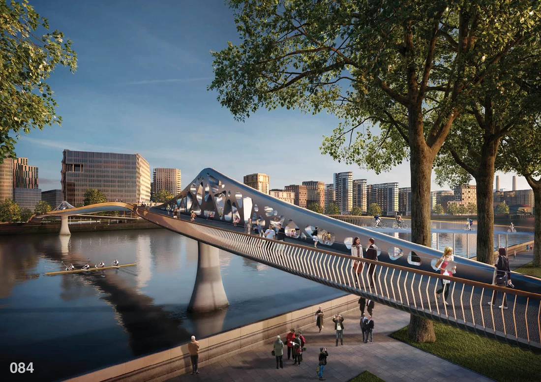 This bridge tilts to one side toward its middle (Image: NEP Bridge Competition)