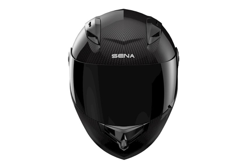The Sena Intelligent Noise-Cancelling helmet in Natural Carbon Fiber