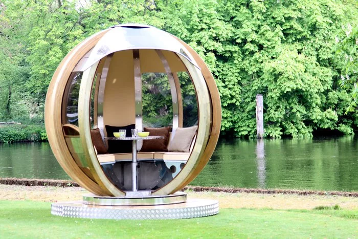 Positioned above and below each window are mirror polished stainless steel louvers which help reflect the heat to keep the interior space cooler during the warmer months