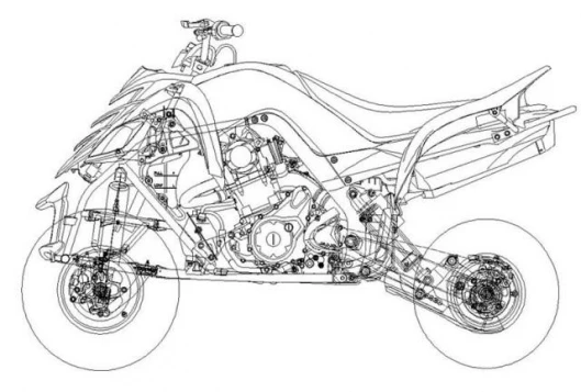 Detailed line-drawing of the Raptor