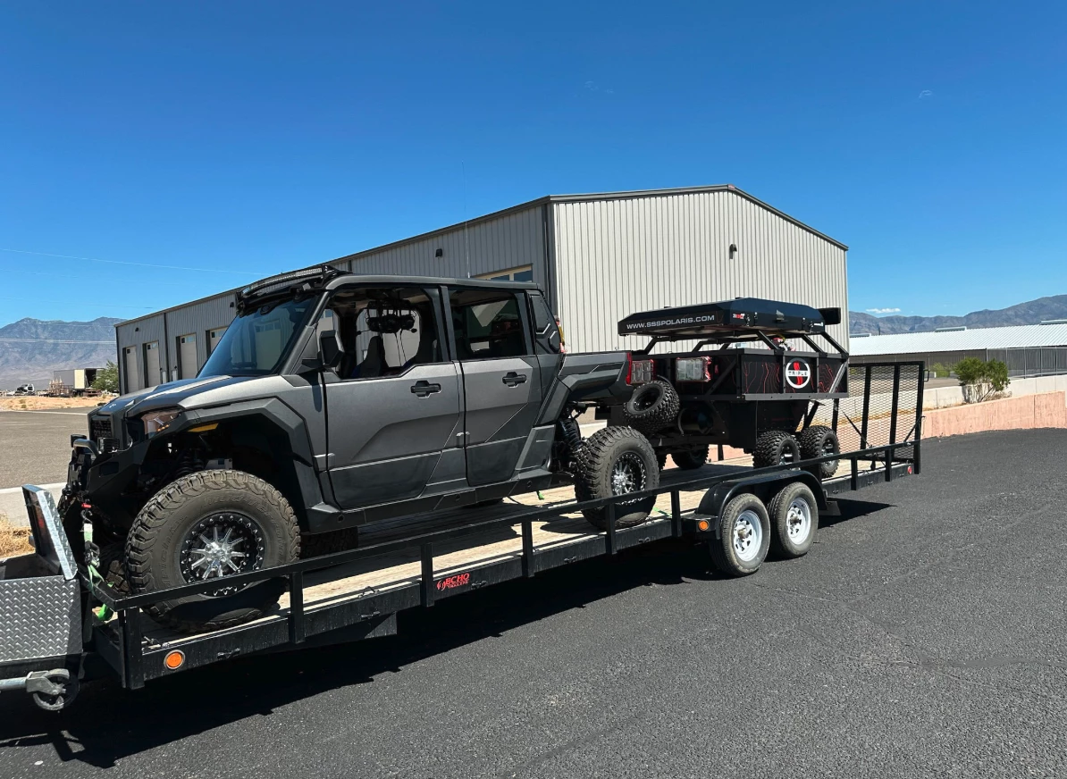 Neither the UTV nor the Highcountry trailer are designed for highway driving, so if you have to get to travel far to camp, you might need to load 'em up