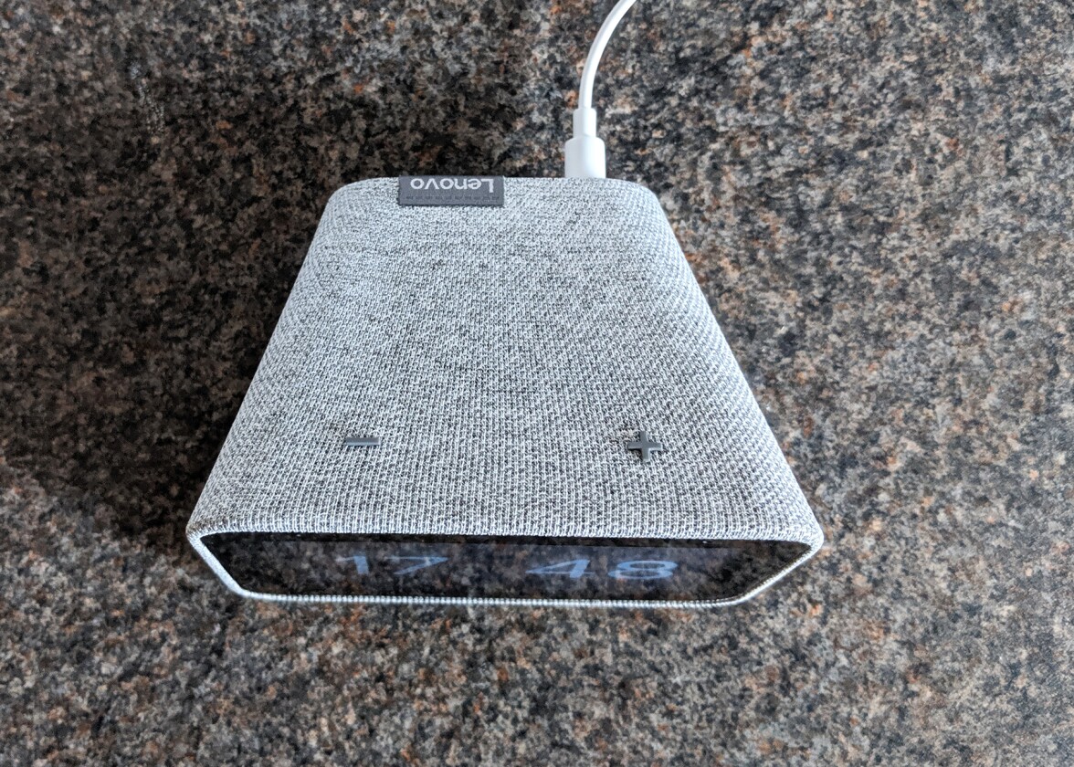 The Lenovo Smart Clock measures 79.8 mm (3.1 in) front to back