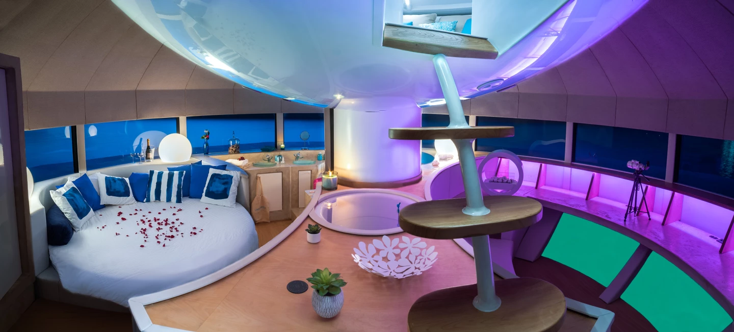 Anthénea's downstairs has a bed and a bathroom