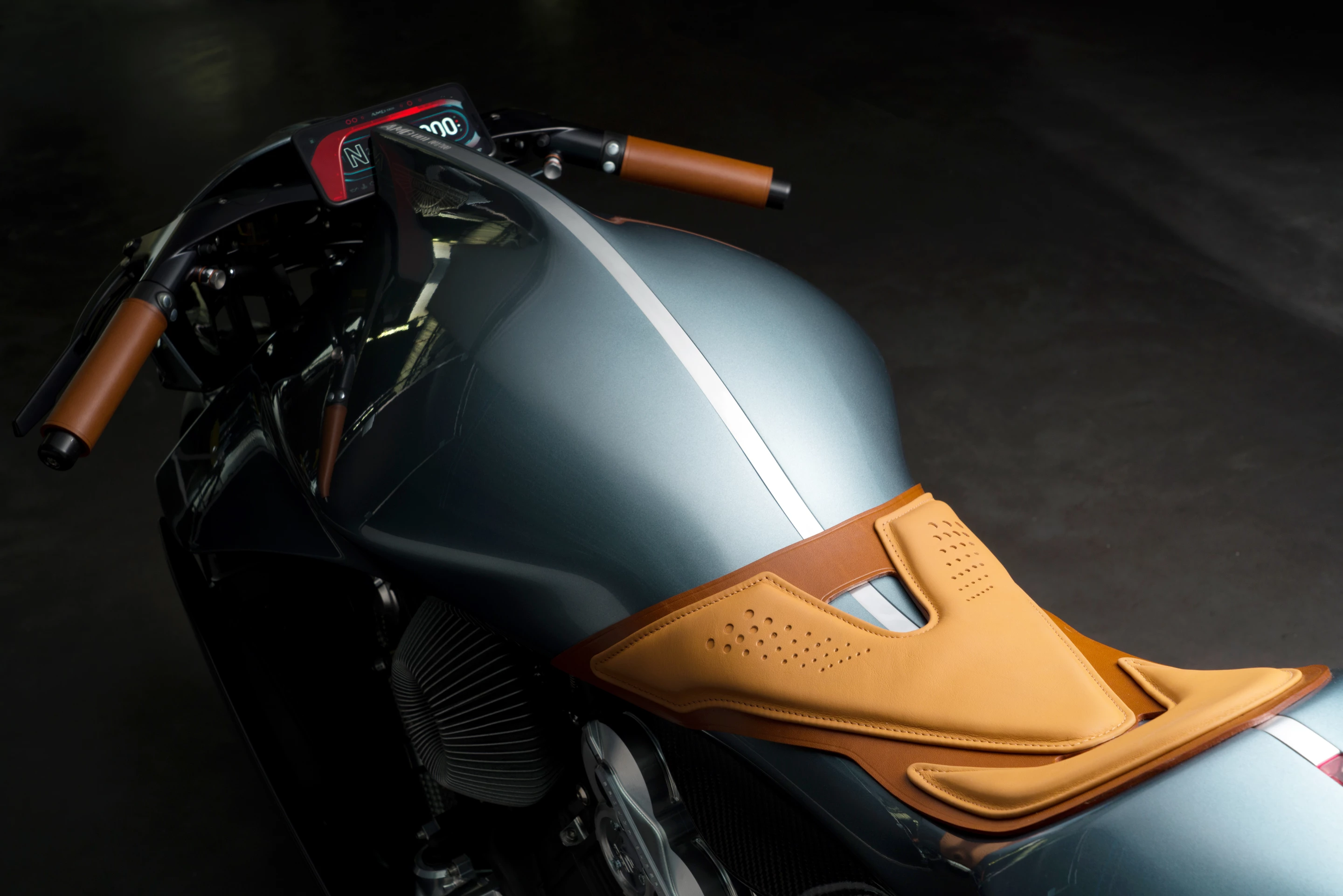 The seat is a leather pad - and check out that raised spine up the centerline