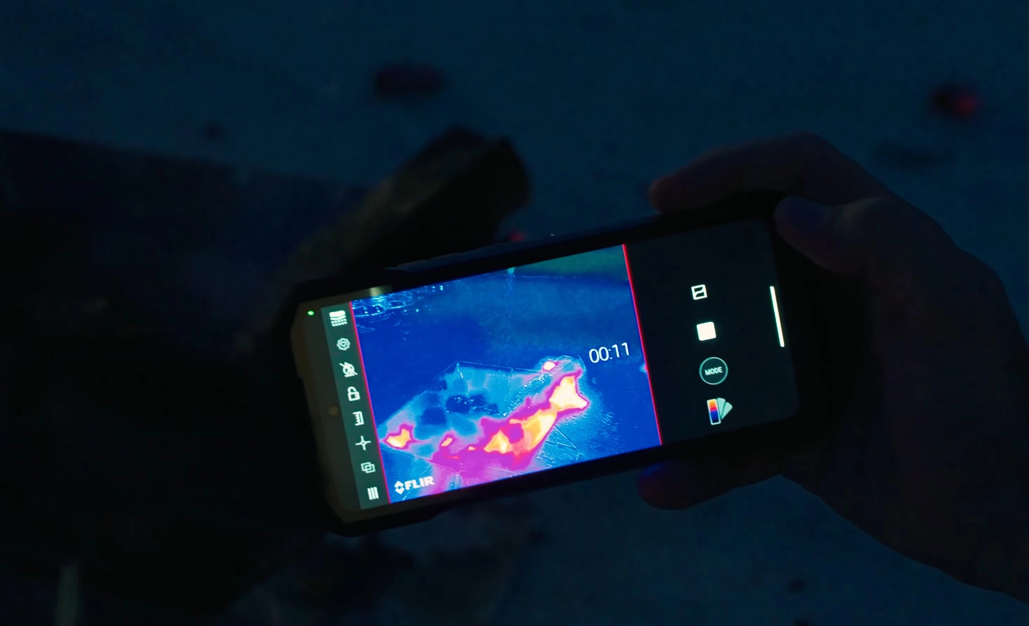 The FLIR 3.5 thermal sensor can detect temperature differences as small as 50 mK