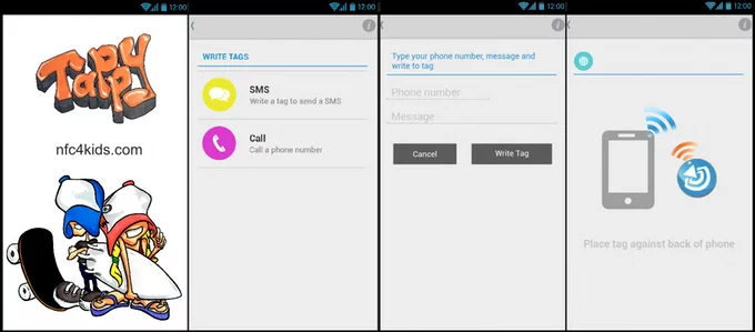 Tappy app for encoding cell numbers