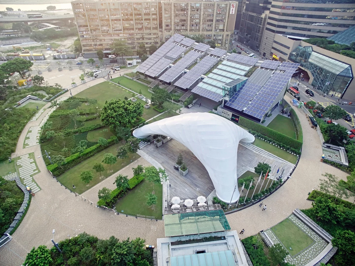 The ZCB Bamboo Pavilion was constructed using Cantonese bamboo scaffolding craftsmanship techniques