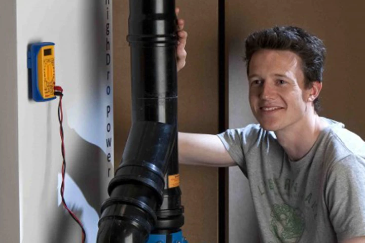 Tom Broadbent and his HighDro Power system for harnessing the energy from falling wastewater