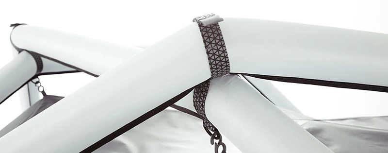 The inflatable geodesic "Cave" tent from Heimplanet