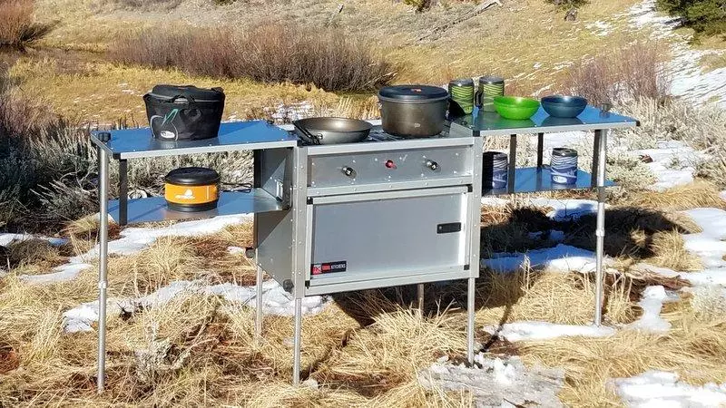 A look at the Camp Kitchen with Stove that comes with the TK Van Kitchen