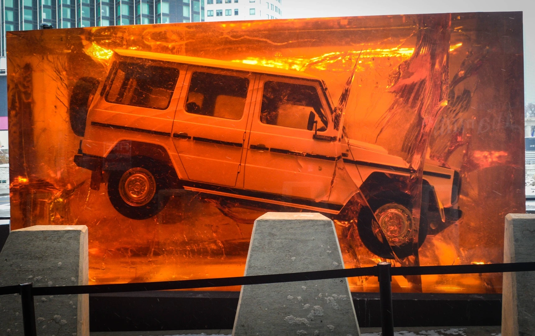 We grab a daylight pic of the resined-over 1979 Mercedes-Benz 280 GE